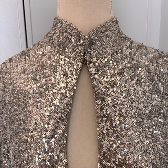 Ronny Kobo Collection Silver Sequin Long Sleeve Dress - Picture 9 of 15